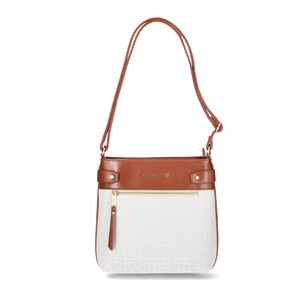 Fiorelli Women’S Lila Crossbody Handbag, White Geo Jacquard
